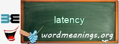 WordMeaning blackboard for latency